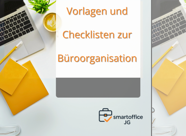 Vorlagen und Checklisten zur Büroorganisation, kategorisiert in wöchentlich und monatlich.